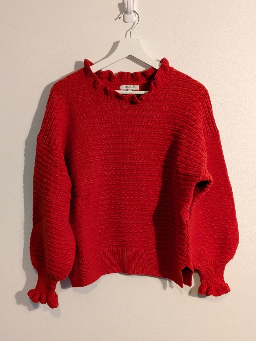 MADEWELL ruffle neck pullover sweater - size large - Picture 2 of 10